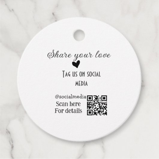 Freigeben Sie Liebe Scan QR-Code hinzufügen sozial Geschenkanhänger (Vorderseite)