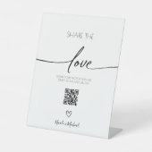Freigeben von Liebe Wedding Foto QR-Code Sockelschild (Vorderseite)