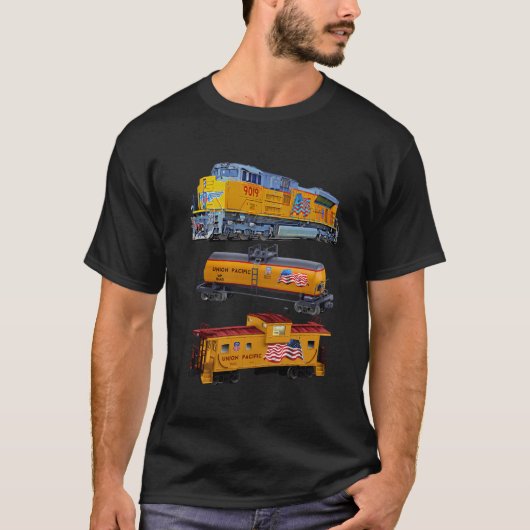 Freight Train Engine Tanker Caboose T-Shirt (Vorderseite)