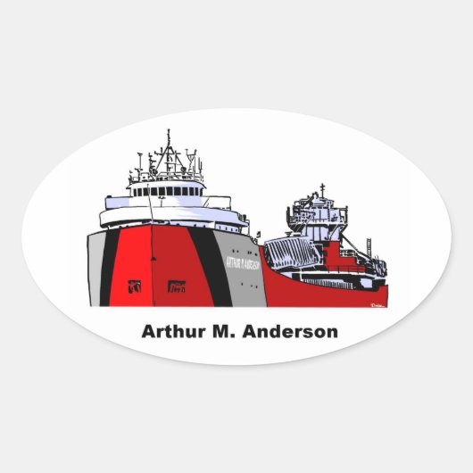 Freighter Arthur M. Anderson Ovaler Aufkleber (Vorderseite)