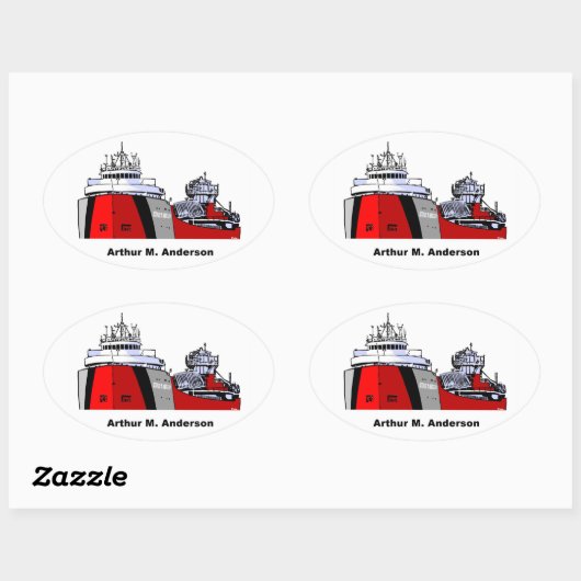 Freighter Arthur M. Anderson Ovaler Aufkleber (Blatt)