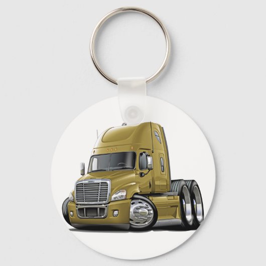Freightliner Cascadia Gold Truck Schlüsselanhänger (Vorderseite)