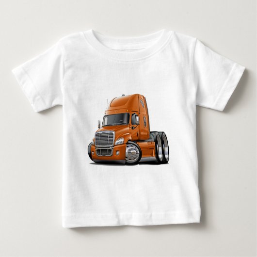 Freightliner Cascadia Orangen-LKW Baby T-shirt (Vorderseite)