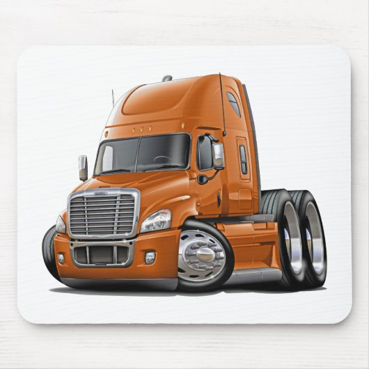 Freightliner Cascadia Orangen-LKW Mousepad (Vorne)