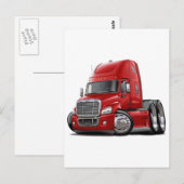Freightliner Cascadia Red Truck Postkarte (Vorne/Hinten)