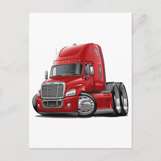 Freightliner Cascadia Red Truck Postkarte (Vorderseite)