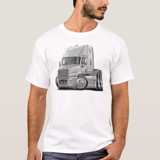 Freightliner Cascadia Weiß-LKW T-Shirt (Vorderseite)
