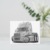 Freightliner Cascadia White Truck Postkarte (Stehend Vorderseite)