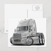 Freightliner Cascadia White Truck Postkarte (Vorne/Hinten)