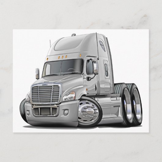 Freightliner Cascadia White Truck Postkarte (Vorderseite)
