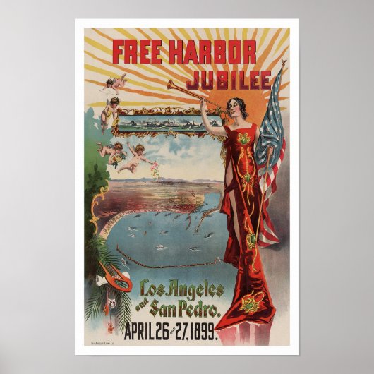 Freihafen Jubilee, 1899. Vintage Werbung Poster (Vorne)