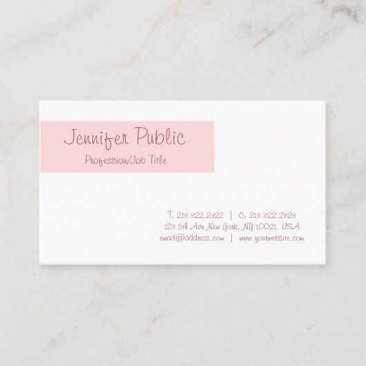 Freihändiger stilvoller sauberer Entwurf erröten Visitenkarte (Vorderseite)