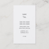 Freihändiges einfaches schlichtes visitenkarte (Rückseite)