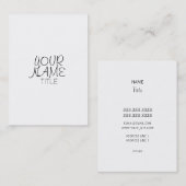 Freihändiges einfaches schlichtes visitenkarte (Vorne/Hinten)