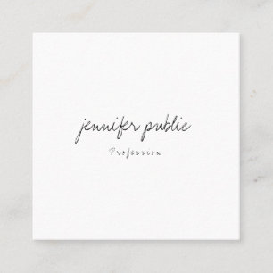 Freihändiges Skript-moderne Minimalistische Quadratische Visitenkarte