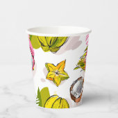 Freihandtexturiertes Fruchtmuster Pappbecher (Links)