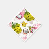 Freihandtexturiertes Fruchtmuster Serviette (Ecke)