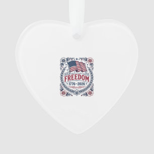 Freiheit 1776 Patriotischer Vintage-Flagge Floral- Ornament