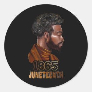 Freiheit 1865 Melanin Afro Black Men Bla Runder Aufkleber
