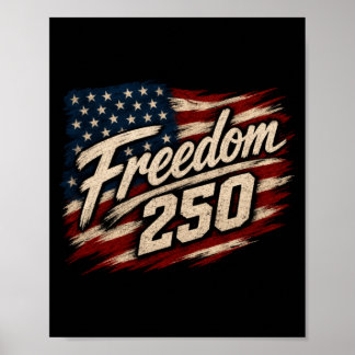 Freiheit 250 patriotische amerikanische Flagge USA Poster