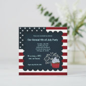 Freiheit 4. Juli Einladung (Stehend Vorderseite)