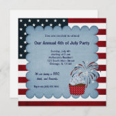 Freiheit 4. Juli Einladung (Vorne/Hinten)