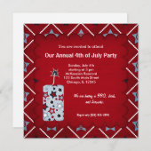 Freiheit 4. Juli Einladung (Vorne/Hinten)