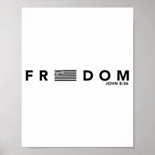 Freiheit Amerikanische Flagge Christus ist König B Poster