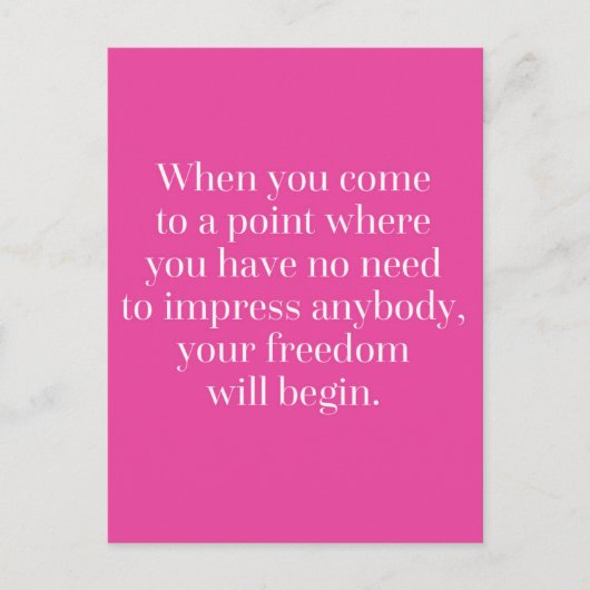 Freiheit beginnt mit Zitat Postkarte (Vorderseite)