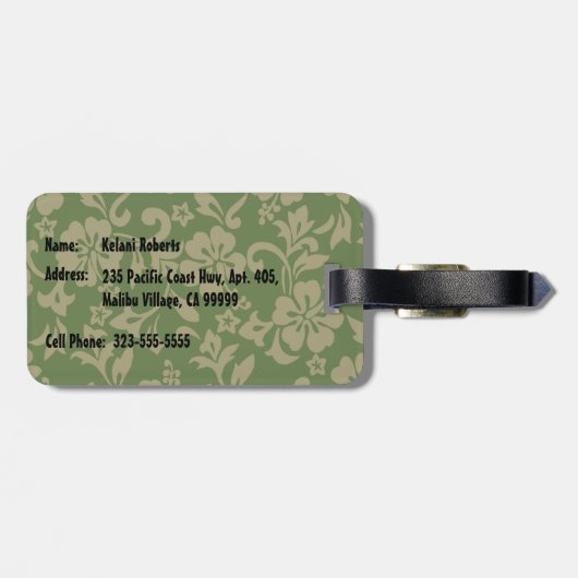 Freiheit Crusin hawaiischer Woody Entwurf Gepäckanhänger (Rückseite horizontal)