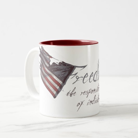 Freiheit definierte Flaggen-Tasse Zweifarbige Tasse (Vorderseite Links)