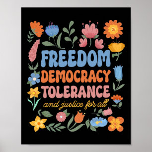 Freiheit Demokratie Toleranz Gerechtigkeit alle su Poster