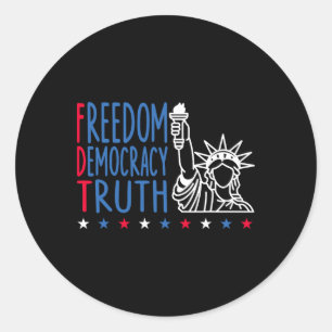 Freiheit Demokratie Wahrheit Patriotisch USA-Flagg Runder Aufkleber