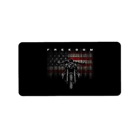 Freiheit der amerikanischen Flagge für Motorräder Adressaufkleber (Vorne)