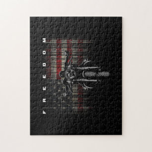 Freiheit der amerikanischen Flagge für Motorräder Puzzle