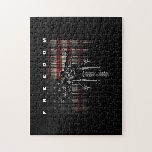 Freiheit der amerikanischen Flagge für Motorräder Puzzle (Vertikal)