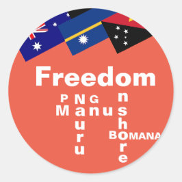 Freiheit der Flüchtlinge - PNG Manus Nauru Onshore Runder Aufkleber