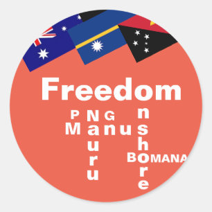 Freiheit der Flüchtlinge - PNG Manus Nauru Onshore Runder Aufkleber