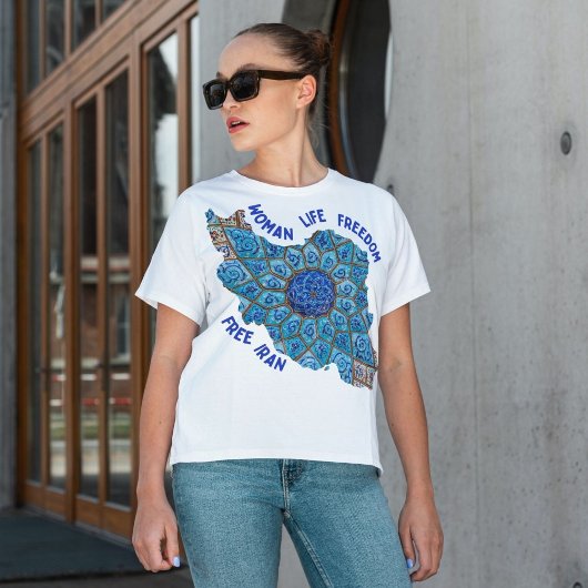 Freiheit der Frau | Persian Minakari Blue T-Shirt