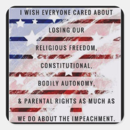 Freiheit der Medizin Quadratischer Aufkleber