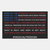 Freiheit der Medizin Rechteckiger Aufkleber (Vorderseite)