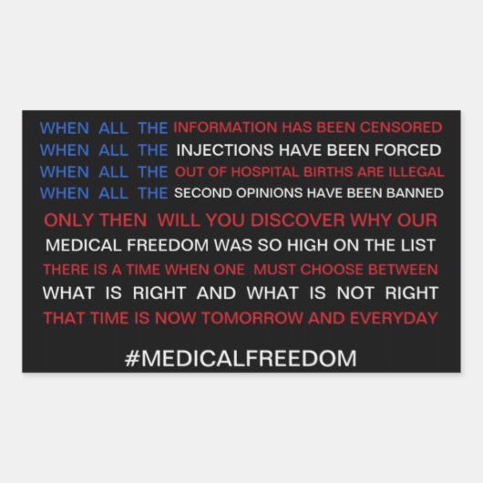 Freiheit der Medizin Rechteckiger Aufkleber (Vorderseite)