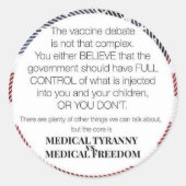 Freiheit der Medizin Runder Aufkleber (Vorderseite)