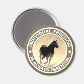 Freiheit des Einzelnen (Pferd) Magnet (Vorderseite/Rückseite)