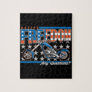 Freiheit Fahrrad amerikanische Flagge Farbe Motorr Puzzle