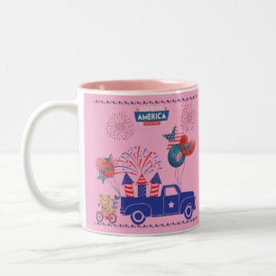 Freiheit Feuerwerk Träume hellrosa Zweifarbige Tasse