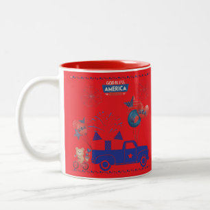 Freiheit Feuerwerk Träume strahlend rot Zweifarbige Tasse
