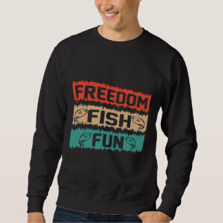 Freiheit Fisch Spaß Rustikales Design Sweatshirt
