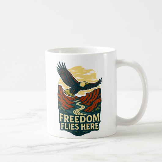 Freiheit fliegt hier Retro-Adlerwerk Kaffeetasse (Rechts)