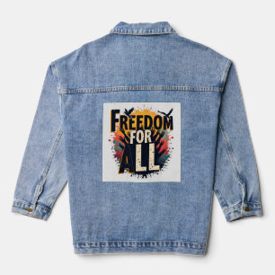 Freiheit für alle: Stimmen stärken, Bar brechen. Jeansjacke